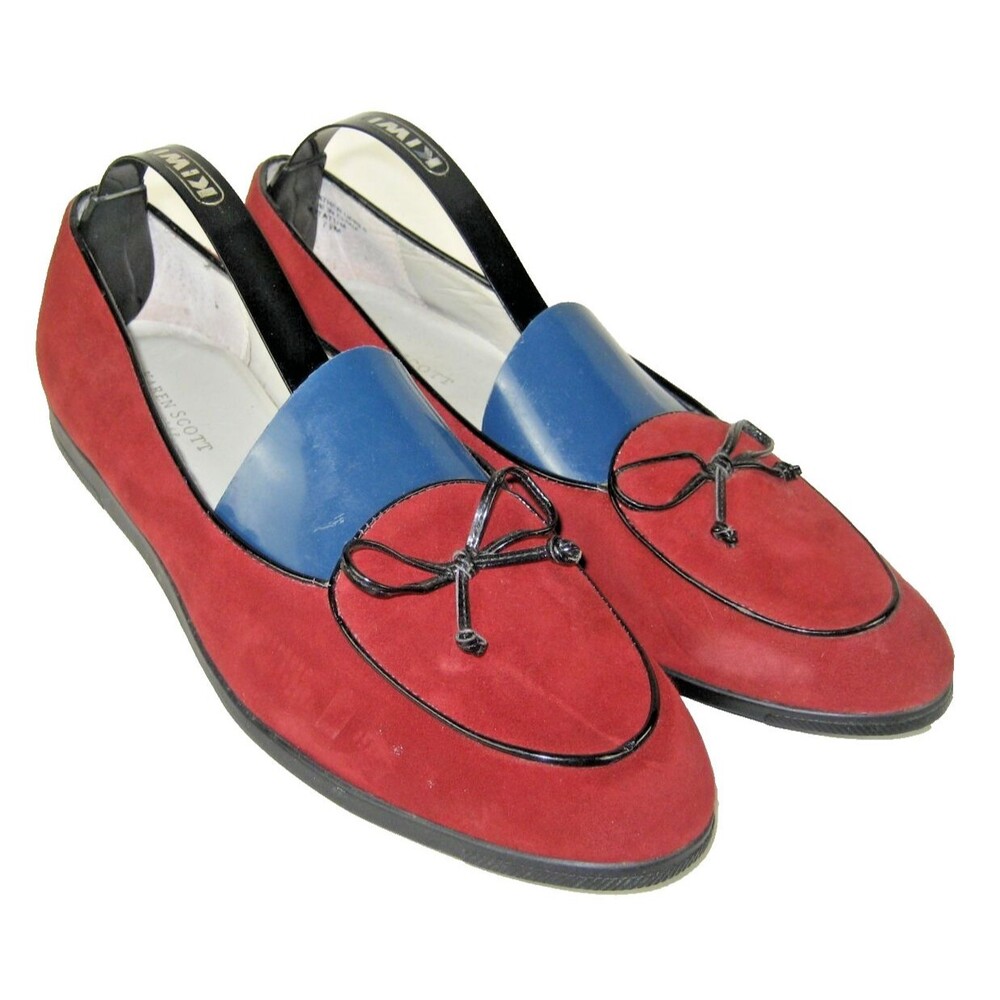 Womens Karen Scott "Tatum" Cranberry Suede Leather Flats Shoes sz 7.5M